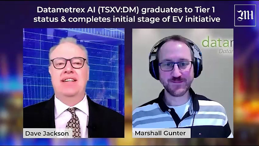 Datametrex AI (TSXV -DM) graduates to Tier 1 status & completes initial stage of EV initiative